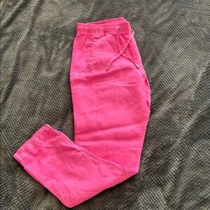 Classic Lilly Pulitzer Pink Linen Jogger Pants